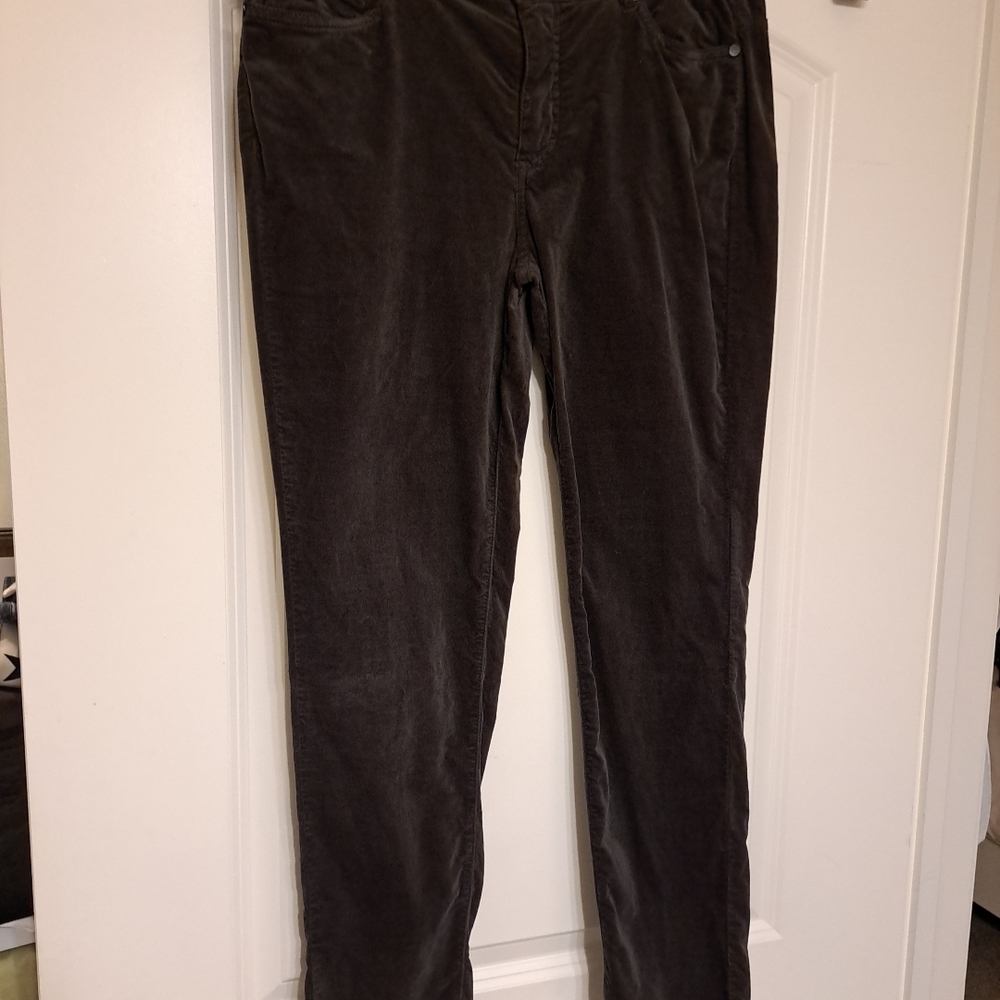 J. McLaughlin Velour Pants Elephant Brown Sz 10 EUC - Picture 2 of 7